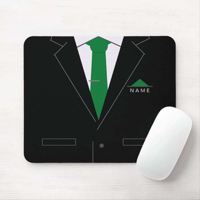 Alfombrilla De Ratón Personalized Name Mouse Pad Business Black Suit (Con ratón)