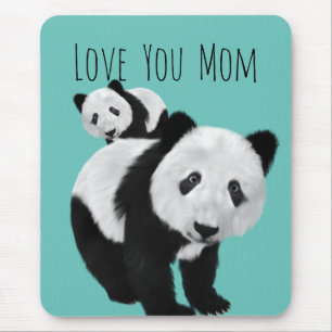 Alfombrilla De Ratón Personalized Super Cute Pandas - Changeable Colo