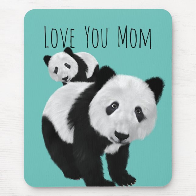 Alfombrilla De Ratón Personalized Super Cute Pandas - Changeable Colo (Frente)