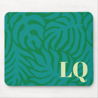 Alfombrilla De Ratón Personalized Teal Palm Leaf Pattern Mouse Pad