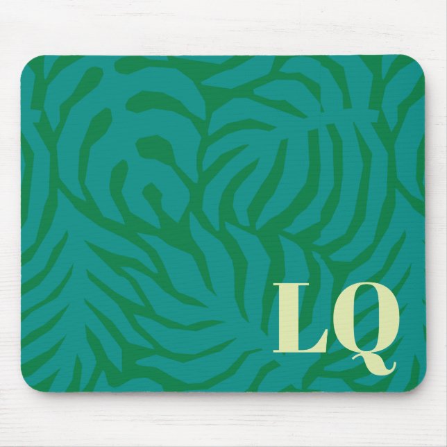 Alfombrilla De Ratón Personalized Teal Palm Leaf Pattern Mouse Pad (Frente)