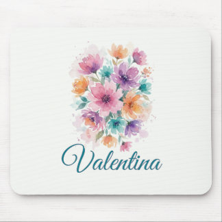 Alfombrilla De Ratón Personalized Watercolor Floral Name Mousepad