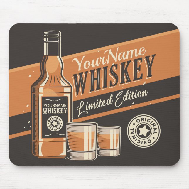 Alfombrilla De Ratón Personalized Whiskey Liquor Bottle Western Bar  (Frente)