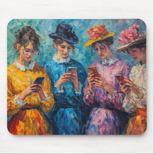 Alfombrilla De Ratón Personas del siglo XIX usando smartphones