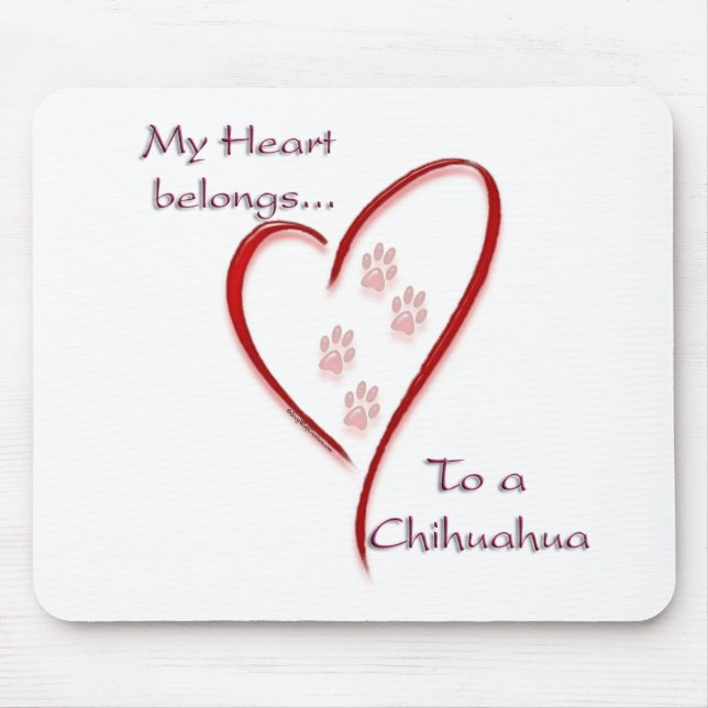 Alfombrilla De Ratón Pertenece al corazón de Chihuahua (Frente)