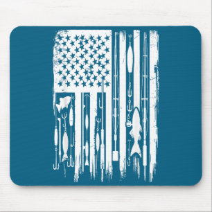 Alfombrilla De Ratón Pesca al aire libre bandera americana pescador ama