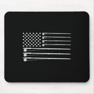Alfombrilla De Ratón Pesca con caña bandera americana