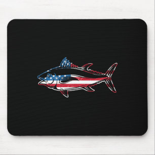 Alfombrilla De Ratón Pesca de Atún Bandera Americana Pez Thunnus Thynnu