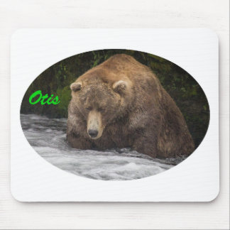 Alfombrilla De Ratón Pesca de Otis del oso de Brown