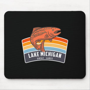 Alfombrilla De Ratón Pesca de salmón en el lago Michigan Grandes Lagos