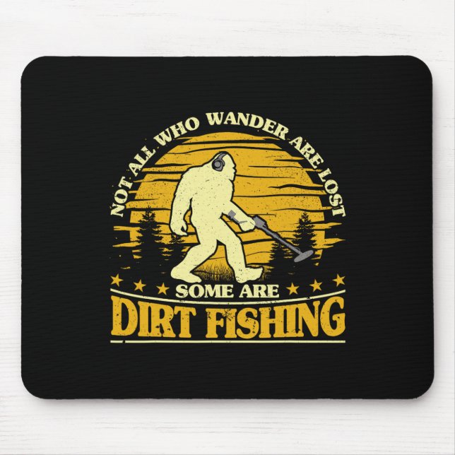 Alfombrilla De Ratón Pesca de tierra de pies gigantes Metalizado detecc (Frente)