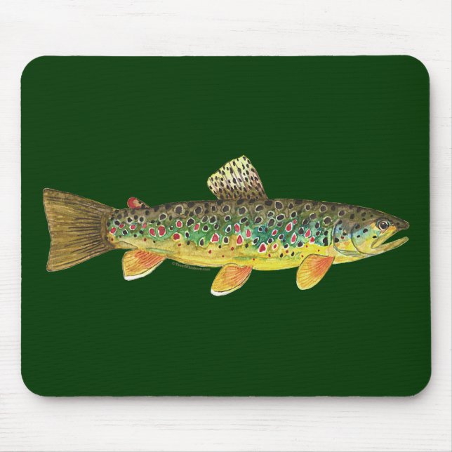 Alfombrilla De Ratón Pesca de trucha marrón (Frente)