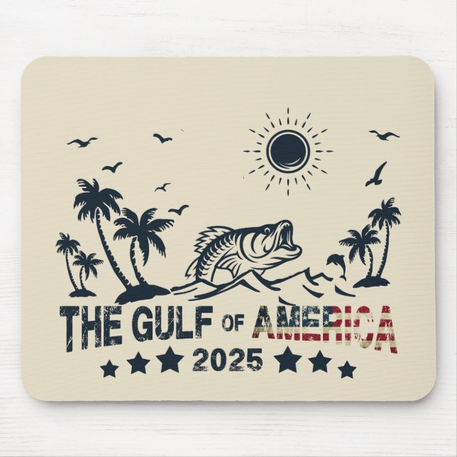 Alfombrilla De Ratón Pesca del Golfo de América Bandera patriótica esta (Frente)