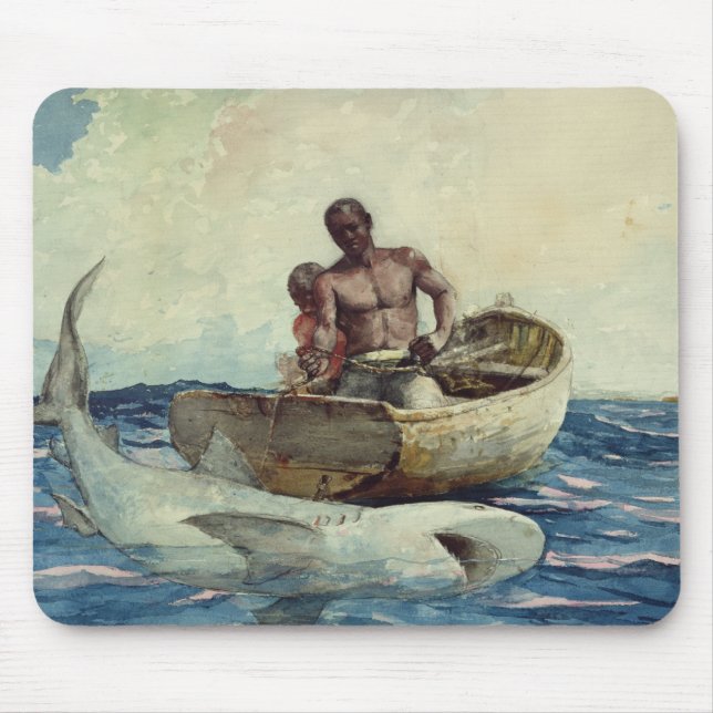 Alfombrilla De Ratón Pesca del tiburón, 1885 (Frente)