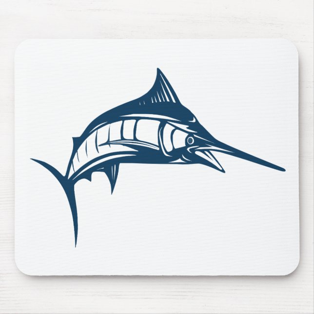 Alfombrilla De Ratón Pesca deportiva de pez espada azul saltando (Frente)
