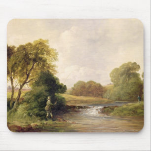 Alfombrilla De Ratón Pesca: Jugando un pescado (aceite en lona)