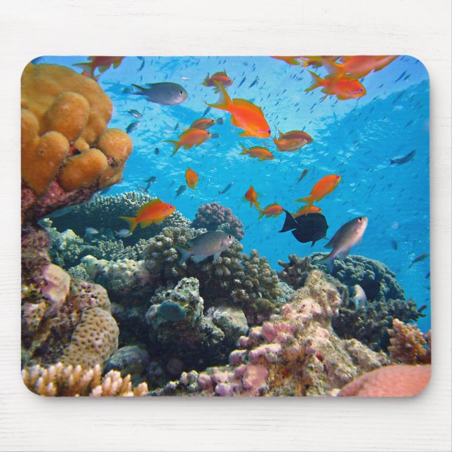 Alfombrilla De Ratón Pesca submarina y escena coral (Frente)