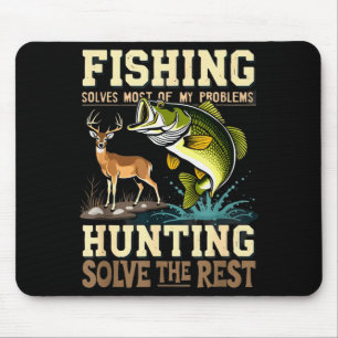 Alfombrilla De Ratón Pesca y caza vintage resuelven todos los problemas