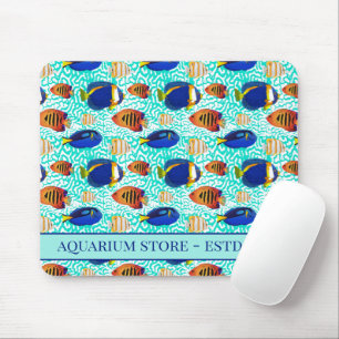 Alfombrilla De Ratón Pescado acuario tropical azul y Naranja