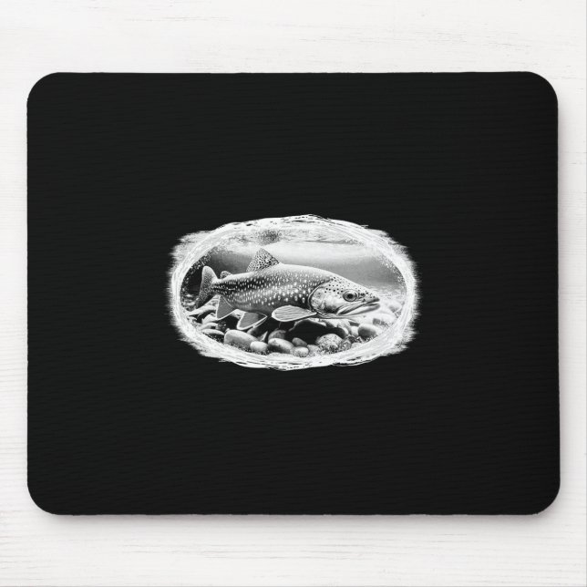 Alfombrilla De Ratón Pescado de Aceite de Aluminio Seco de trucha rota (Frente)