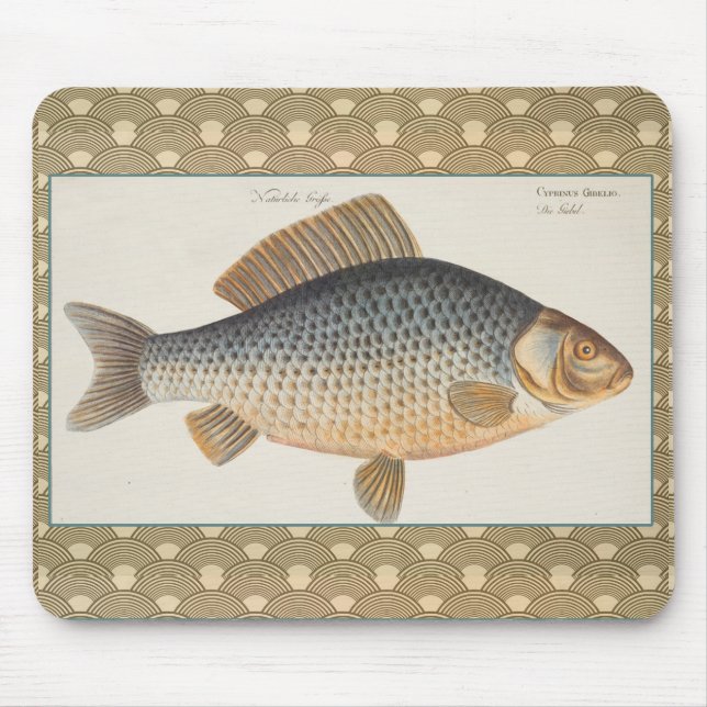 Alfombrilla De Ratón Pescado de carpa pescar pintura de agua dulce (Frente)
