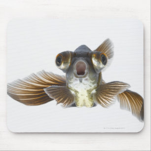 Alfombrilla De Ratón Pescado dorado negro (Carassius auratus)