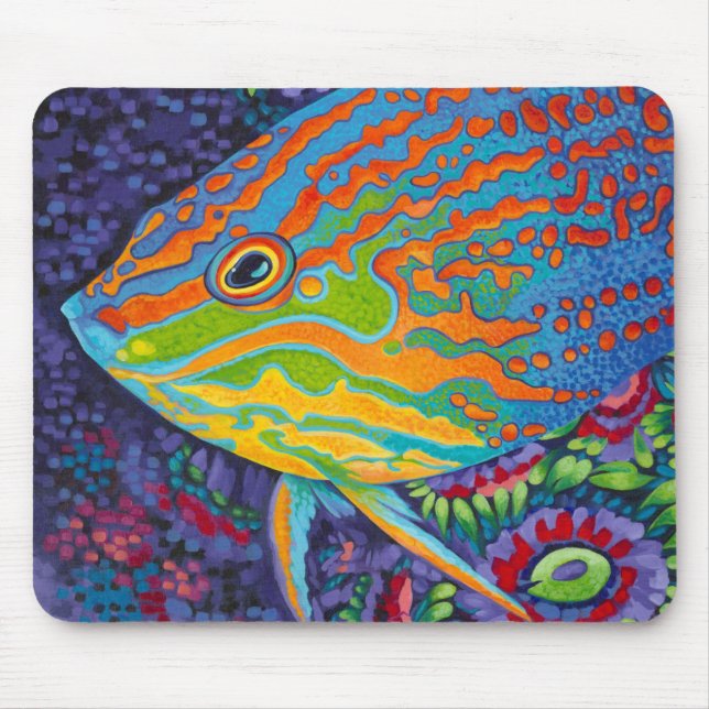 Alfombrilla De Ratón Pescado tropical brillante I (Frente)