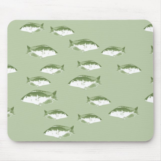 Alfombrilla De Ratón Pescado verde oliva (Frente)