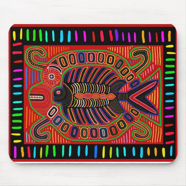 Alfombrilla De Ratón Pescado volador de Mola indio de Cuna (Frente)