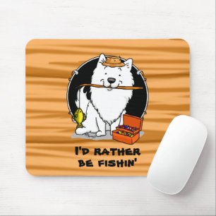 Alfombrilla De Ratón Pescador americano esquimal perro - lindo