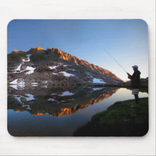 Alfombrilla De Ratón Pescador de atardecer en el lago Guitar - JMT