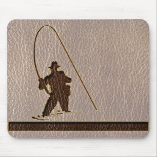 Alfombrilla De Ratón Pescador de la Cuero-Mirada suave