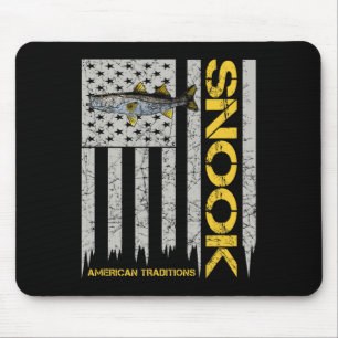 Alfombrilla De Ratón Pescador de róbalo - Bandera Americana de estilo v