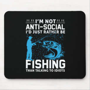Alfombrilla De Ratón Pescador Preferiría Estar Pescando