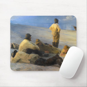 Alfombrilla De Ratón Pescadores en la playa de Skagen, por Peder Severi