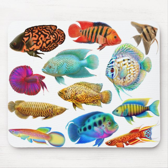 Alfombrilla De Ratón Pescados de agua dulce Mousepad del acuario (Frente)