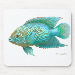 Alfombrilla De Ratón Pescados de Cichlid de Jack Dempsey