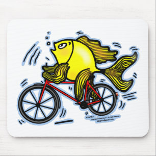 Alfombrilla De Ratón Pescados de la bicicleta (bici)