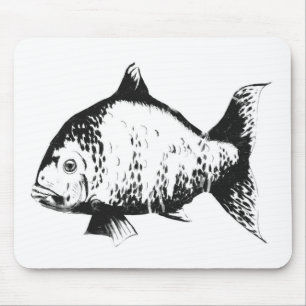 Alfombrilla De Ratón Pescados dibujados mano