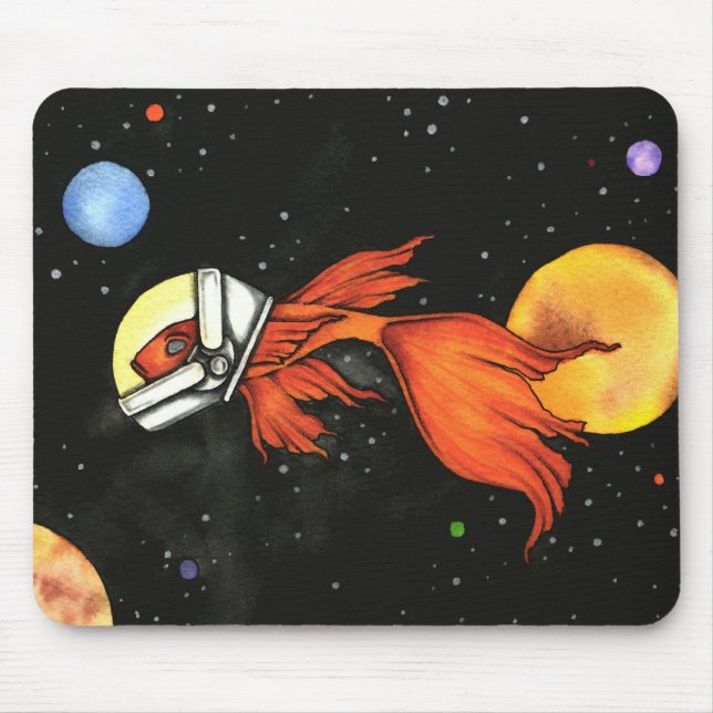 Alfombrilla De Ratón ¡Pescados en espacio! Mousepad (Frente)