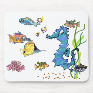 Alfombrilla De Ratón Pescados lindos Mousepads del dibujo animado del