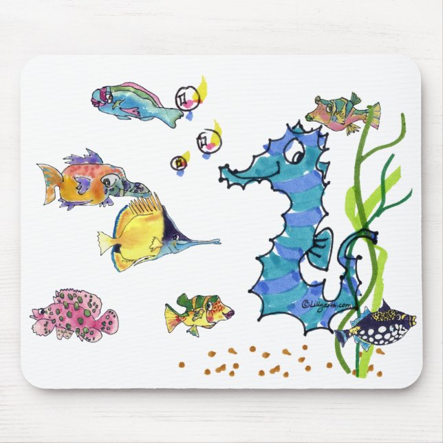 Alfombrilla De Ratón Pescados lindos Mousepads del dibujo animado del (Frente)