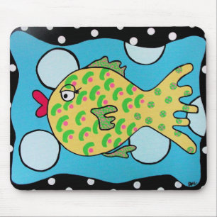 Alfombrilla De Ratón Pescados Mousepad de la burbuja