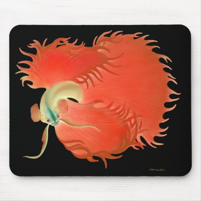 Alfombrilla De Ratón Pescados rojos grandes Mousepad de Betta (Frente)