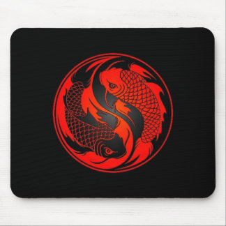 Alfombrilla De Ratón Pescados rojos y negros de Yin Yang Koi