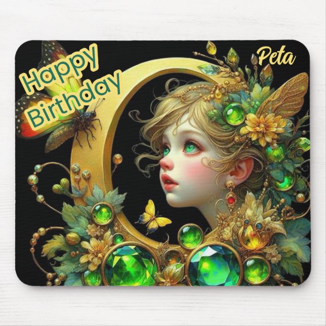 Alfombrilla De Ratón PETA ~ Hada de ojos verdes ~ Mousepad (Frente)