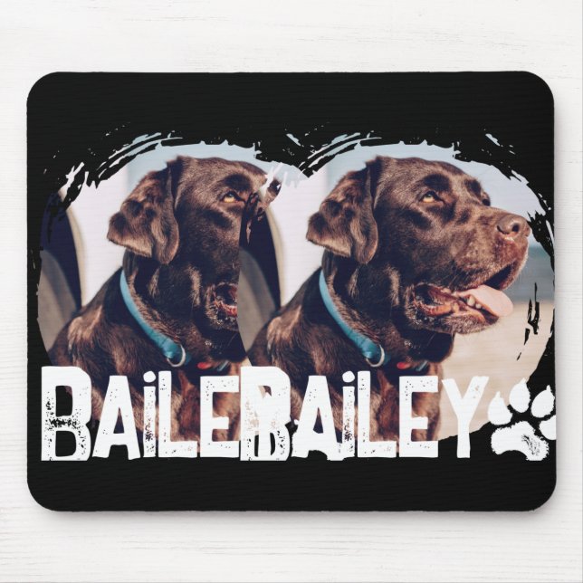 Alfombrilla De Ratón Pets Simple Modern Cool Nge Name And Photo T Shirt (Frente)