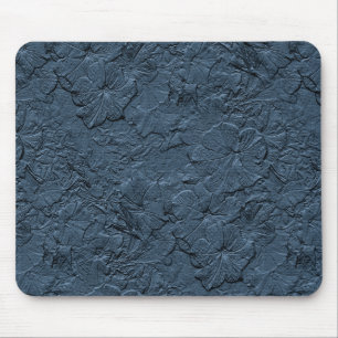 Alfombrilla De Ratón Petunias esculpidas, Mousepad gris azul