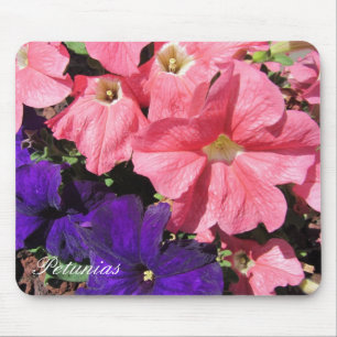 Alfombrilla De Ratón Petunias rosadas y moradas