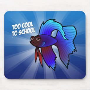Alfombrilla De Ratón Pez Betta; Demasiado Cool para Ir al Colegio